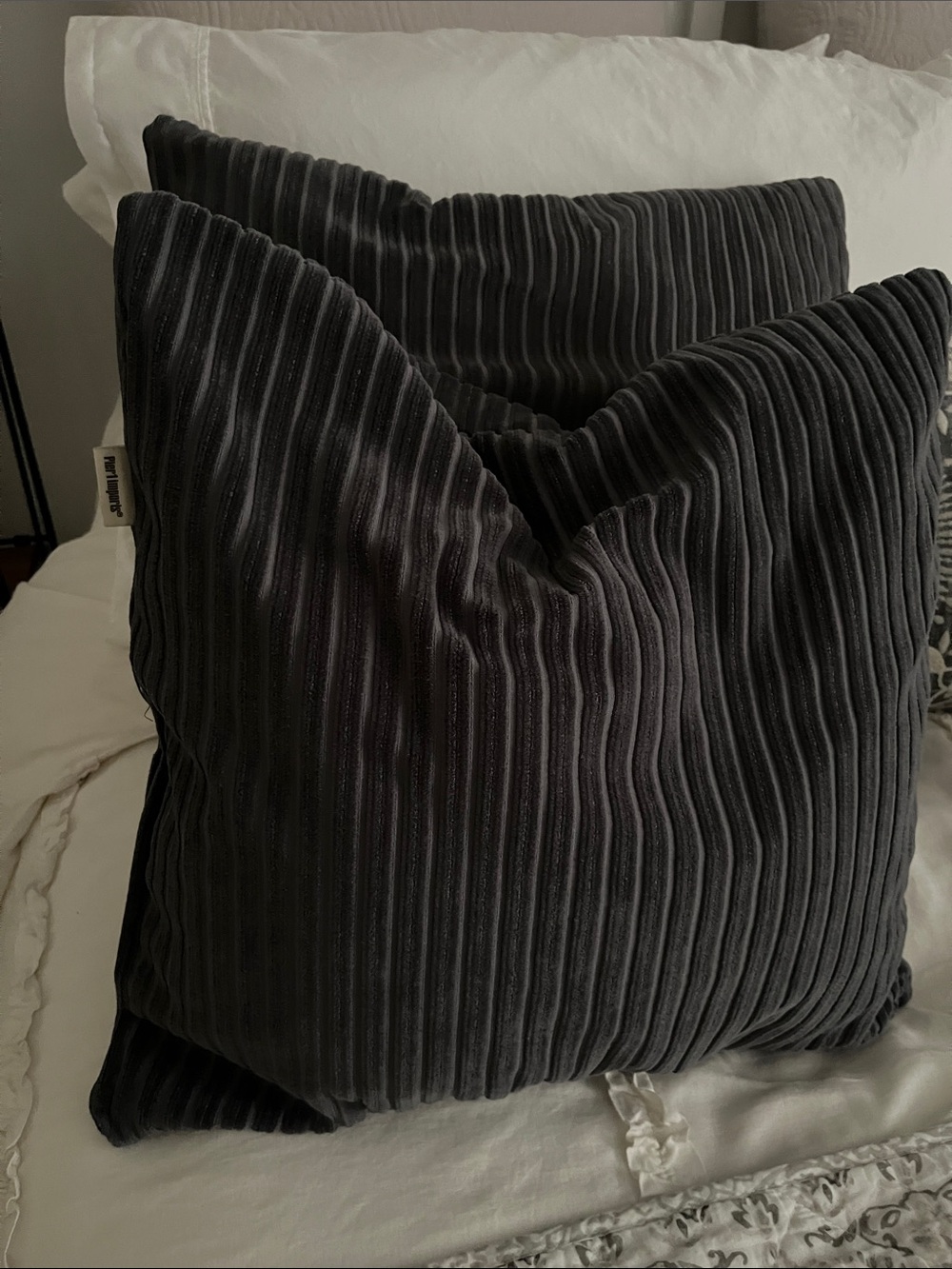 Pier 1 Imports- Set of 2 Textured Ribbed Throw Pillows